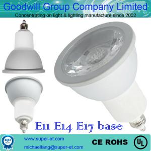 China Dimmable optional E11 E14 E17 aluminum 5w COB led spotlight on sale