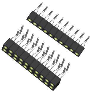 Female Machine Pin Headers 2.54mm For Print Circuit Board PPS Insulator Body