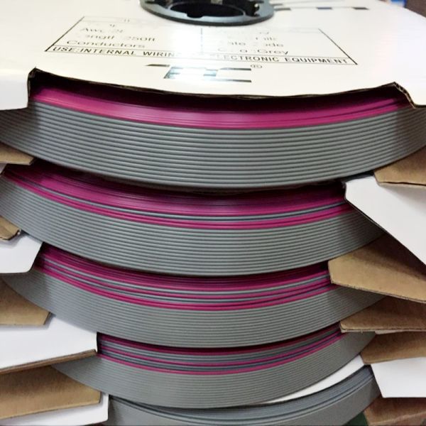 OEM Gray / Rainbow Flat IDC Ribbon Cable UL2651 Wire 300V 2 Pin - 64 Pin