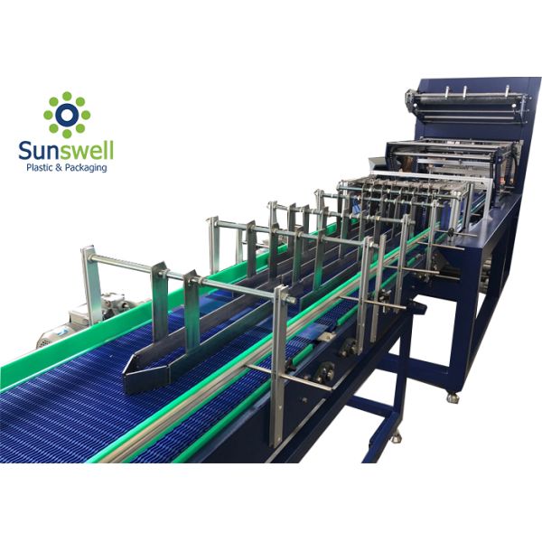 Linear Type Automatic PE Film Shrink Packaging Equipment For Soft Drink Liquor CSD Can