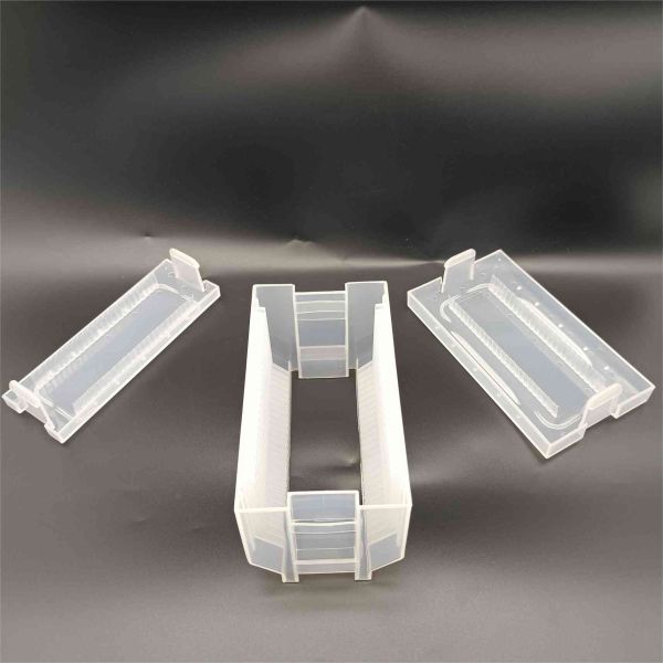 Transparent Visual Rectangle Wafer Box With Lid And Bottom Conform To Low Gas Release And RoHS Standard