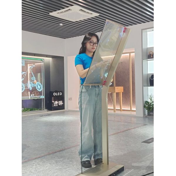 30 Inch Custom Floor-Standing Transparent OLED Display Unit for Supermarket and Exhibition Advertising