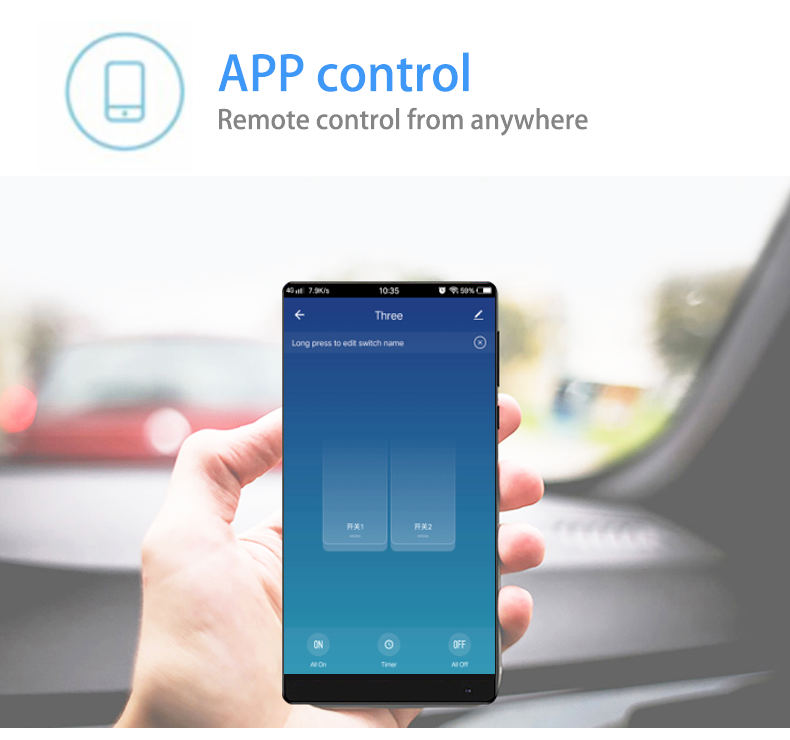 WiFi 240V 2 Gang Tuya Smart Switch With Google Alexa Voice Control