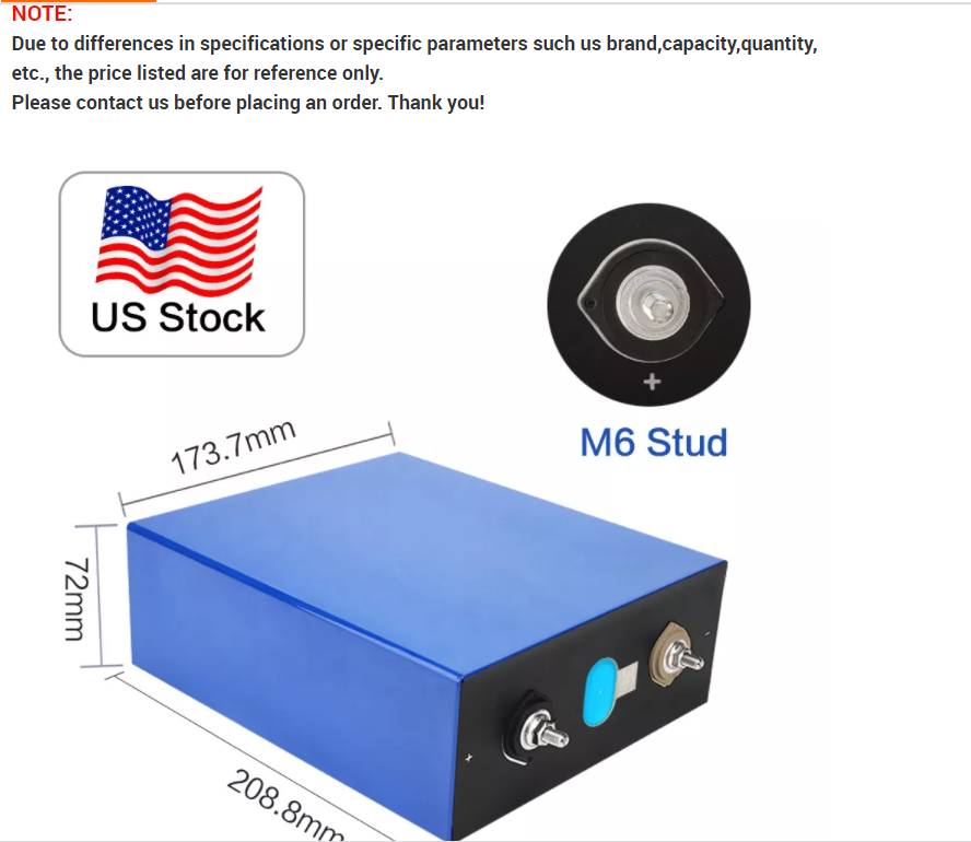 Flashlight 3.2 V 280ah Lifepo4 Busbar Bolts Lithium Ion Batteries For Car