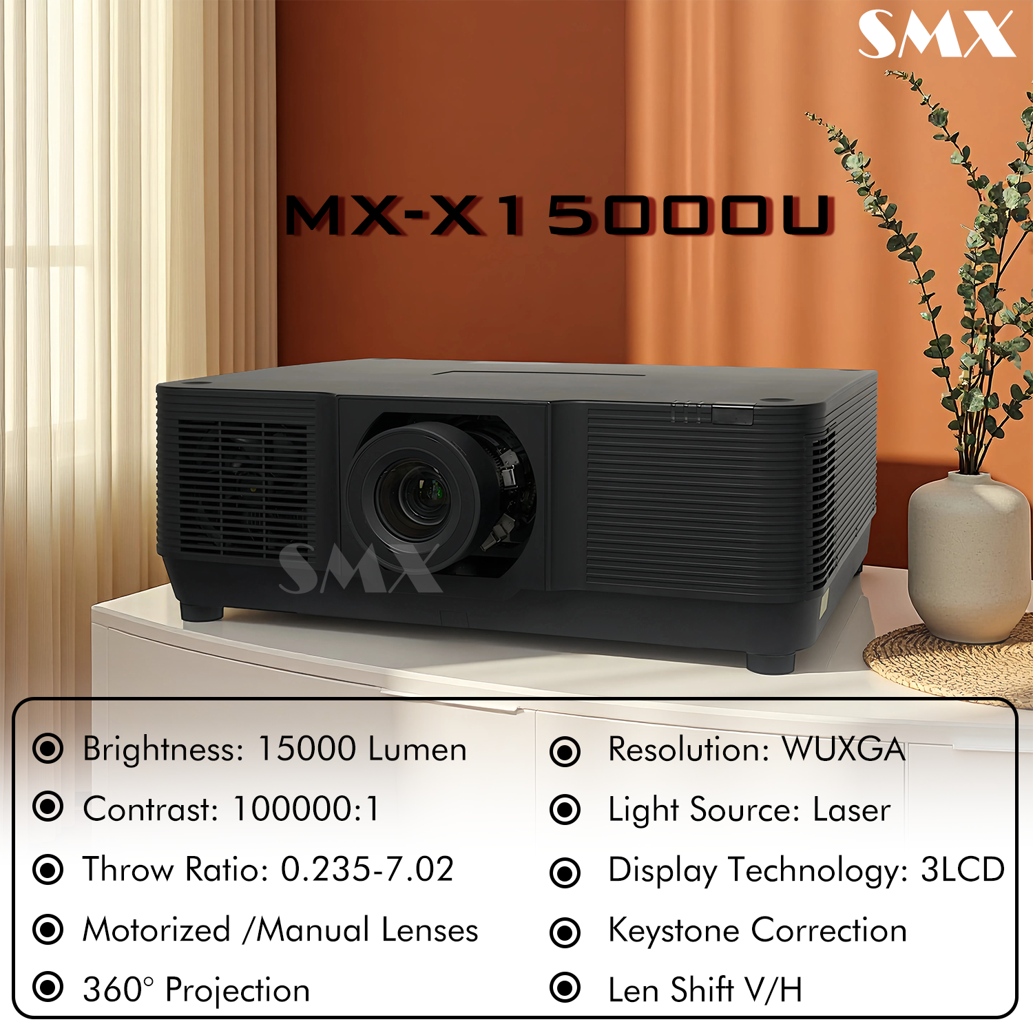 15,000 Lumen 3LCD Laser Projector For Museums And Exhibitions Immersive Projection