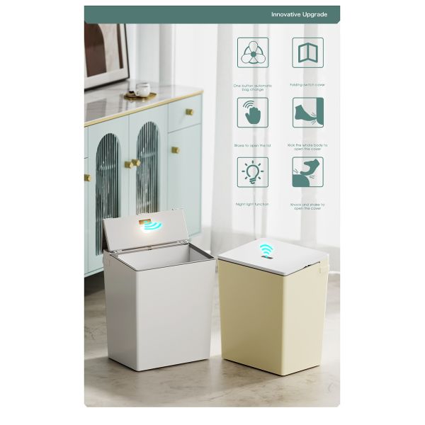 Household Kitchen Automatic Suction Bag Laying Bag Electric Folding Open Lid Intelligent Induction Garbage Can