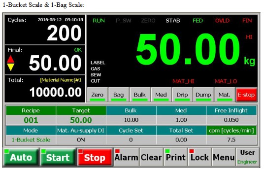 Industrial Bagging Controller High Resolution Coffee Packing Weighing Controller