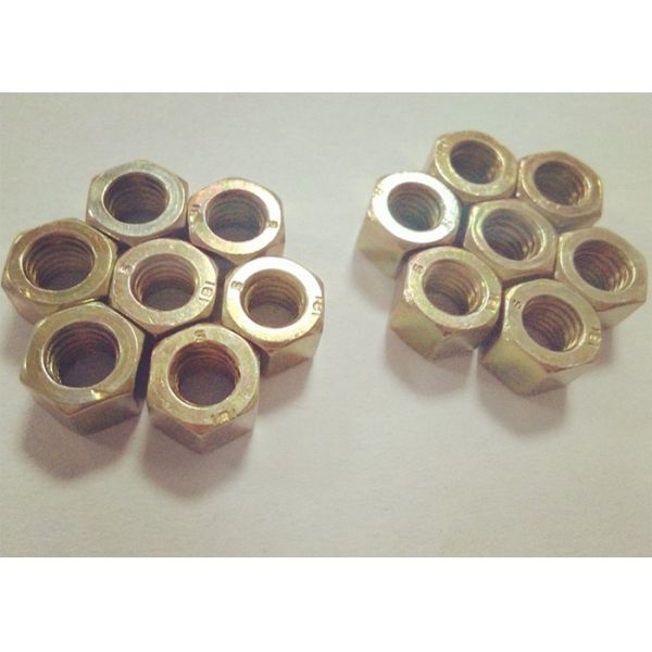 Yellow Zinc Plated M6 Hex Nut 7mm Thickness With Relatively Large Fastening Force