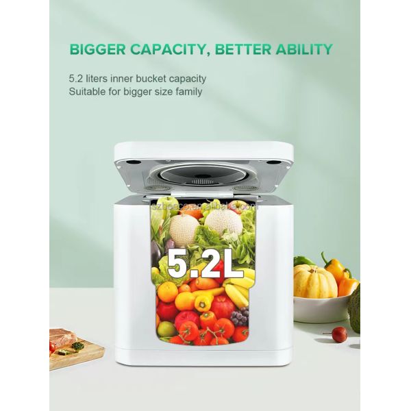 5.2 Liters Eco Friendly Kitchen Waste Fertilizer Machine Electric Countertop Composter
