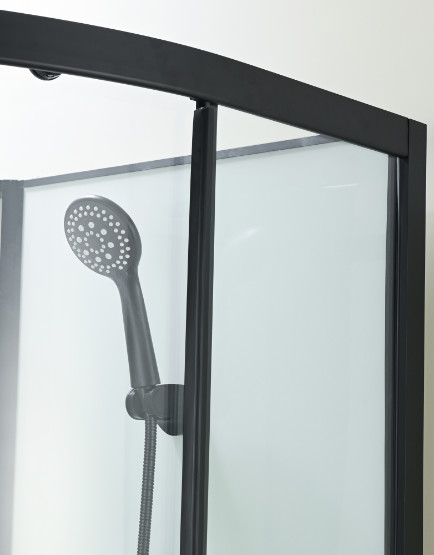 Stylish Shower Room And Black Frame With Tray And Roof For Modern