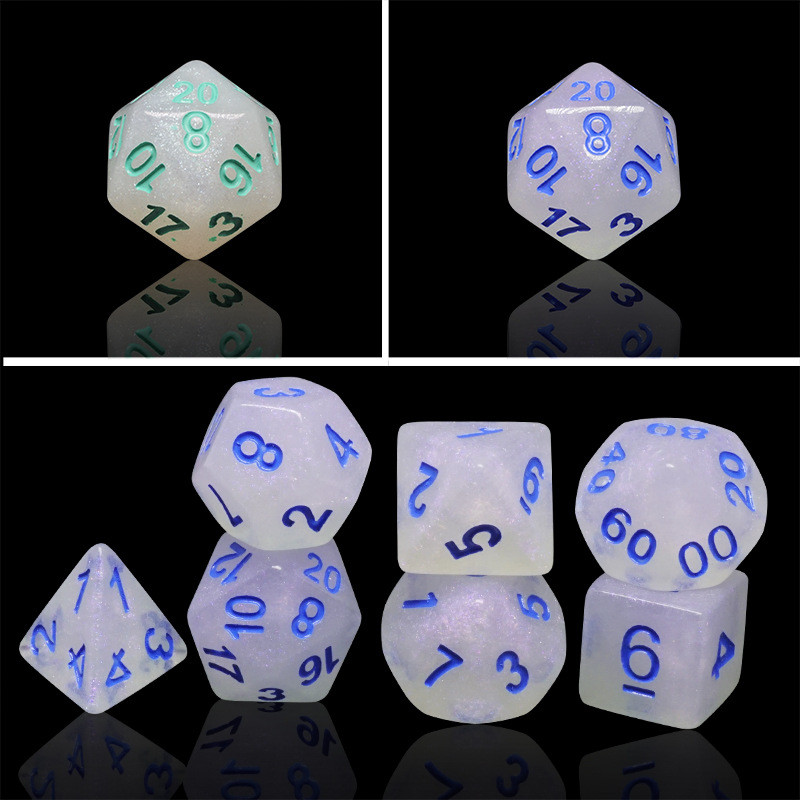 Smooth Crystal Resin RPG Dice Handcraft Resin Polyhedral Dice
