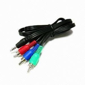 Buy cheap AV Cable, 3.5mm 4 Cores Stereo to 3 RCA Plugs product