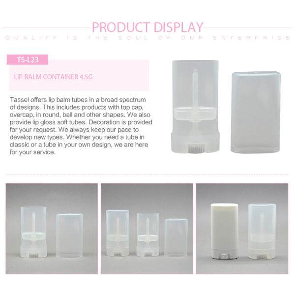 Translucent Lip Balm Tube Plastic Deodorant Oval Bulk Chapstick Tubes
