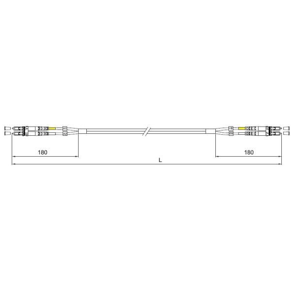 OM3 Fiber Patch Cable LC / PC - LC / PC DX 2.0mm Bend insensitive OM3 50 / 125μm LSZH Aqua Optical Patch Cord