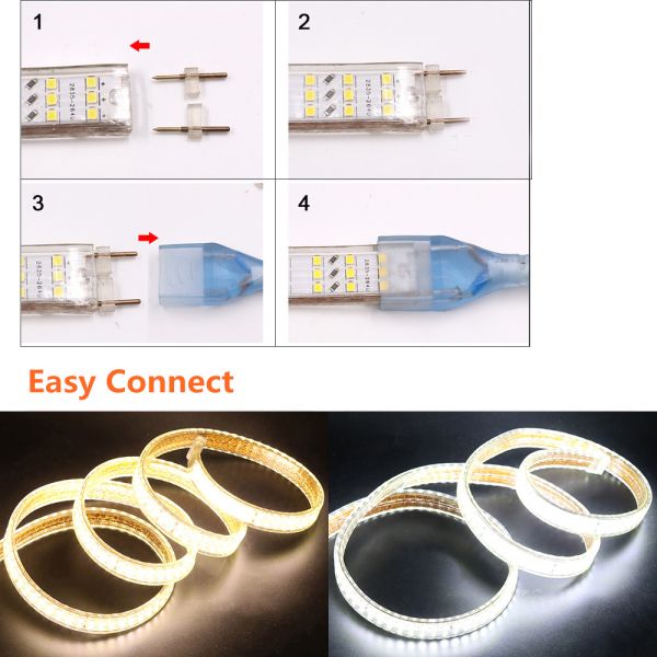 SMD 2835 Led Flexible Strip Lights , AC220V Led Waterproof Strip Lights