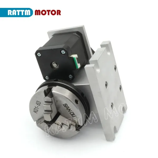 4th A Rotary Axis CNC Lathe Tailstock K11-65mm K12-65mm With 3 4 Jaws Chuck