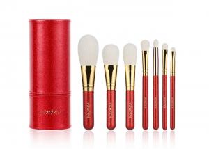 Buy cheap Vonira Professional Christmas Makeup Brushes Set 7pcs Glitter Cosmetic Brush Tool Kit for Girls Birthday Gift Red Color product
