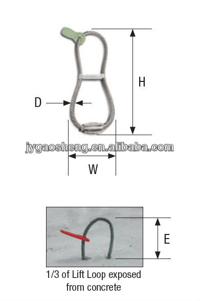 Galvanized Precast Concrete Lifting Loop Wire Rope Slings 0.8-20MT