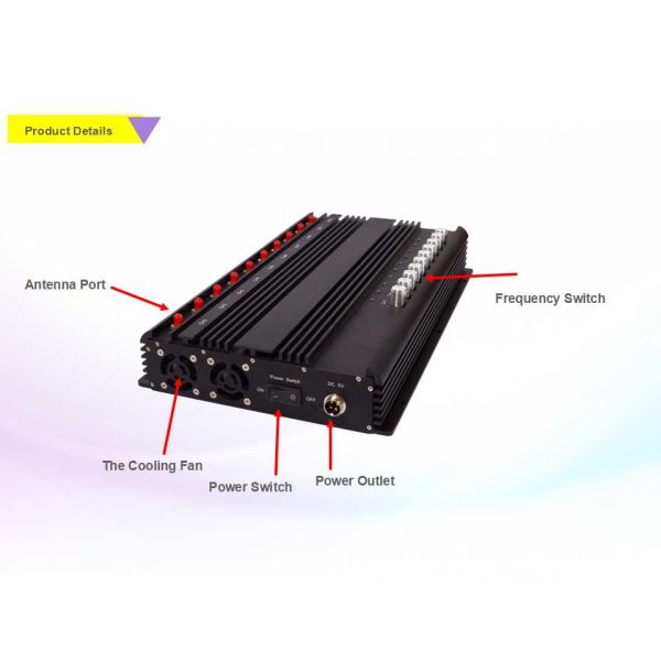 10 Bands GPS Signal Jammer Up To 20W RF Output Power Signal Synchronization System