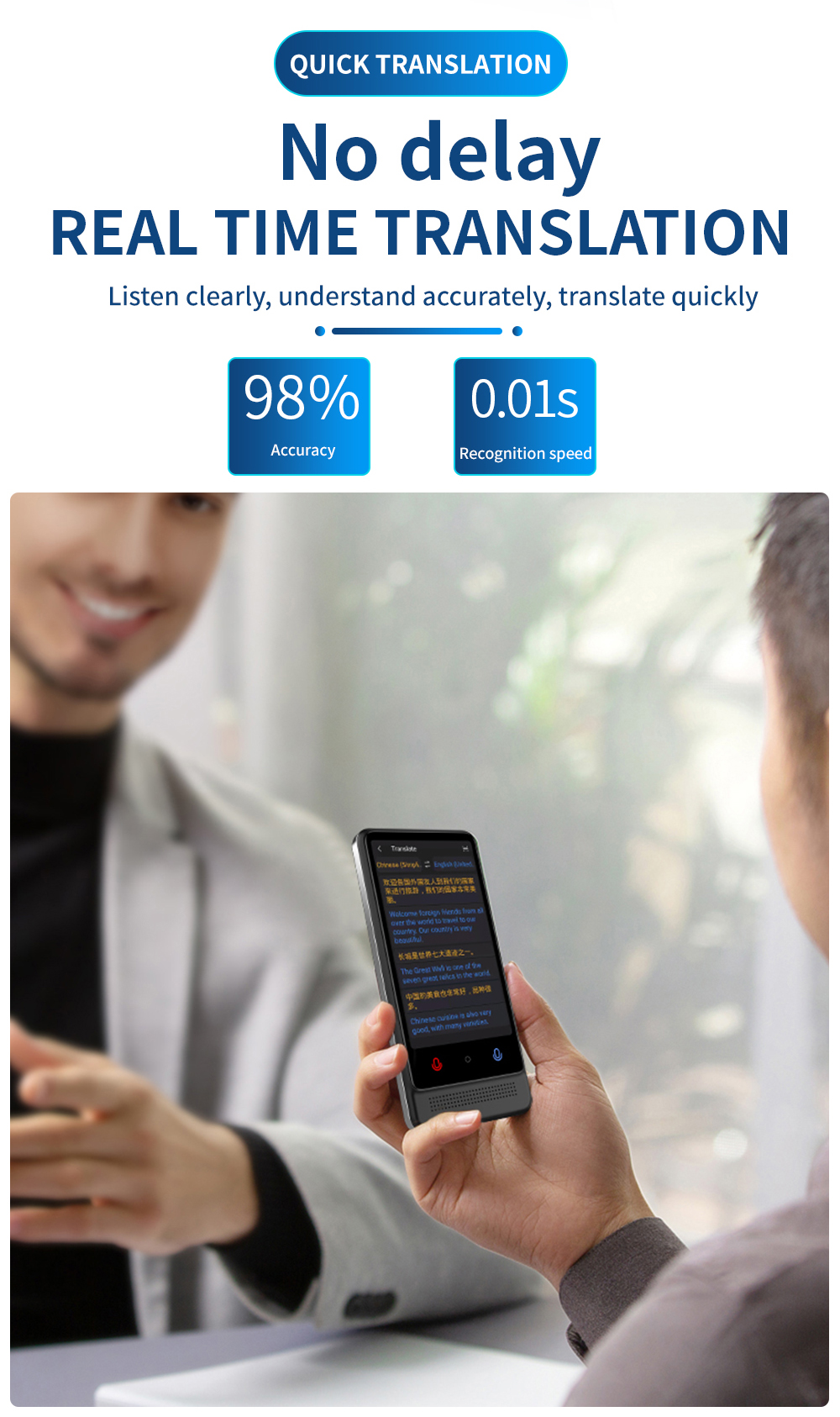 M12 Translation 4.02inch Camera Device Real-Time Smart Voice Photo Translator 1500mA 139 Languages Portable Text Voice Translator