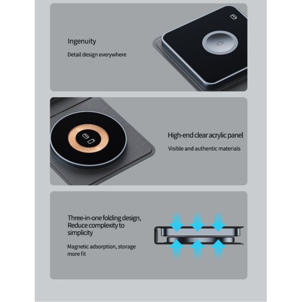 Smart Phone Foldable Wireless Charging With Over-heat Protection And Customized Logo