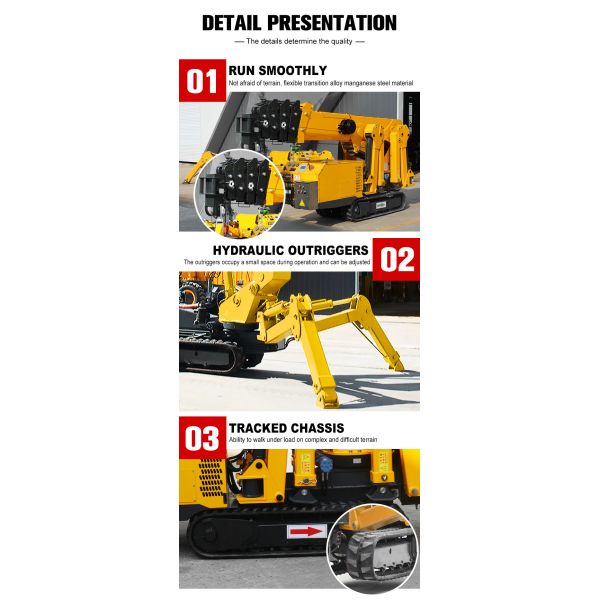 Telescopic Compact Spider Crane With Maximum Underground Head Of 20.5m
