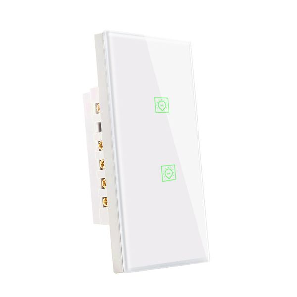 Glomarket Wifi 2 Gang Eu Standard Smart Switch Wall Touch Panel Light App Control Switch Smart Home Appliances