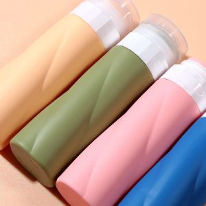 Makeup Silicone Squeeze Refillable Travel Containers Pink Braid Shape 3oz