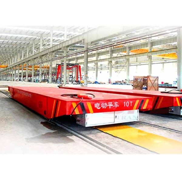 Wagon On Rails Industrial Transfer Car , High Performance Heavy Material Handling Equipment Four Wheels Rail Cart