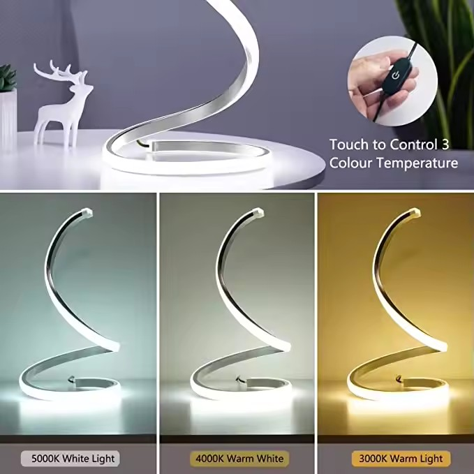 Newish Funny Unique "S" Snake Shaped Desk Lamp With Plastic Sprayed Iron Frame Desktop SMD Silicone