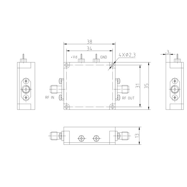 30dB 6-18GHz Low Noise Amplifier for Signal Interception and Processing in Electronic Warfare Systems