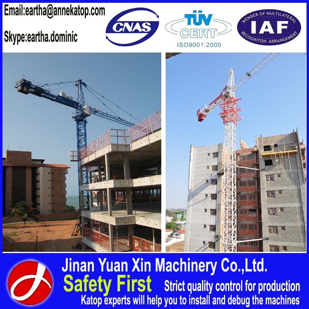 China Climbing tower crane QTZ6010 8t load with CE approved on sale