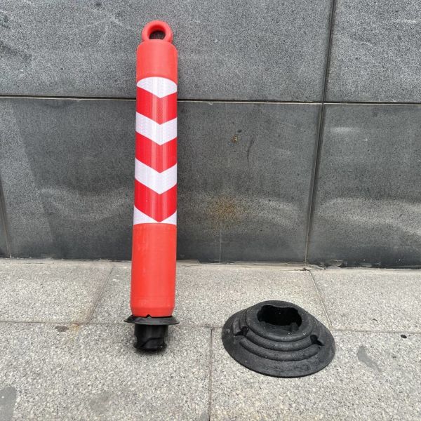 95cm PU Flexible Traffic Warning Road Delineator Bollard Spring Post for Enhanced Safety