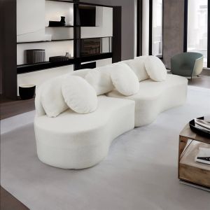 Buy cheap Customized Boucle Fabric Sofa White Fabric Couch Set Home Luxury product