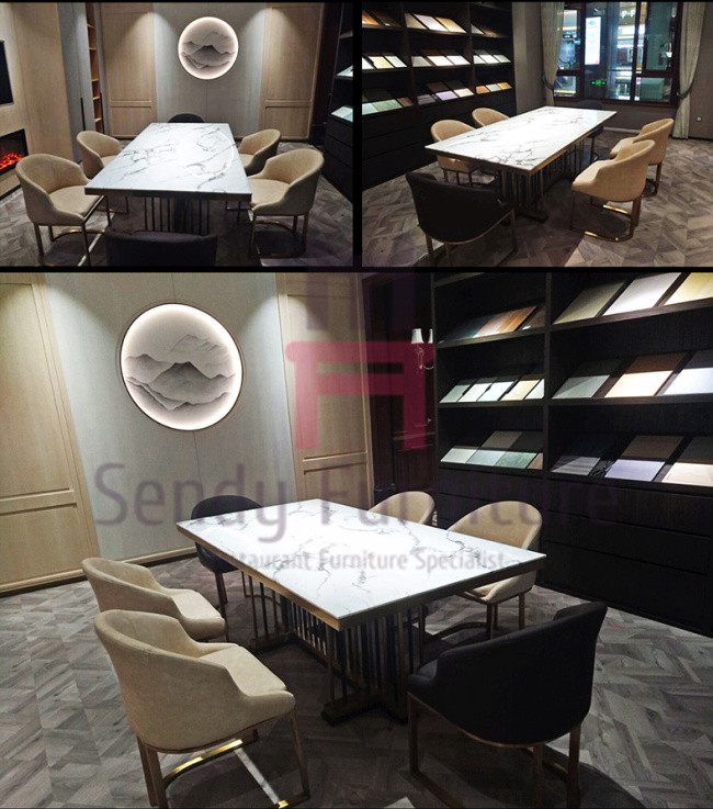 No Foldable Hotel Restaurant Chairs Stainless Steel Frame Comfortable Modern Style