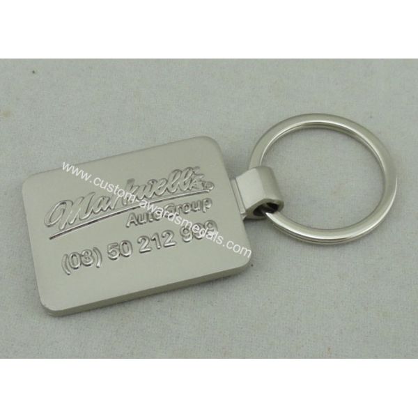2.5mm Auto Promotional Keychain Zinc Alloy Die Casting With Misty Silver Plating