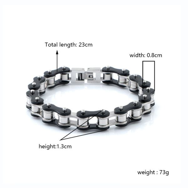 Bicycle chain type men's stainless steel bracelet