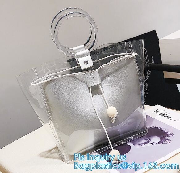 Beauty Flower Color PVC tote shopping bag, PVC Coating 600D Polyester Tote Bag Grocery Bag with Zipper Closing, handle