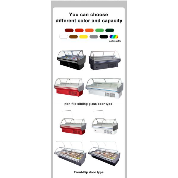 Green Health Commercial Butcher Display Fridge Grocery Meat Cooler Deli Freezer