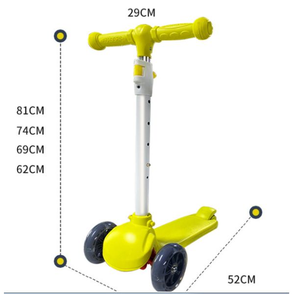 Tricycle Style Scooter for Children Ages 3-12 Adjustable Height Wheels Included