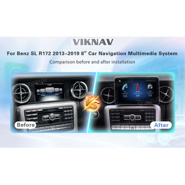 Viknav 8Inch Android Car Radio With Screen Multimedia Player For Mercedes Benz SL SLK SLC R172 2013-2019 GPS 2Din NTG5.0