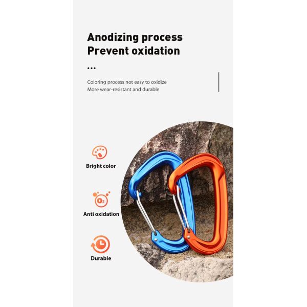 22KN Aluminum Carabiner for Outdoor Activity Hooks and Hammock Clip in Heavy Industry