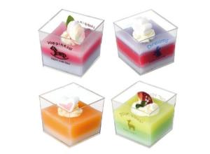 Buy cheap Square Disposable Ice Cream Cups 110ml 4oz PS Plastic Disposable Cup product