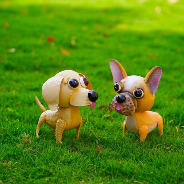 Customized Metal Garden Ornaments Decorative Cute Puppy Series