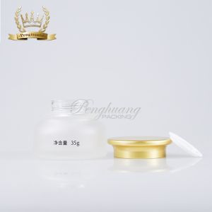 Empty 35ml Cream Glass Jars Cosmetic Packaging With Screw Cap