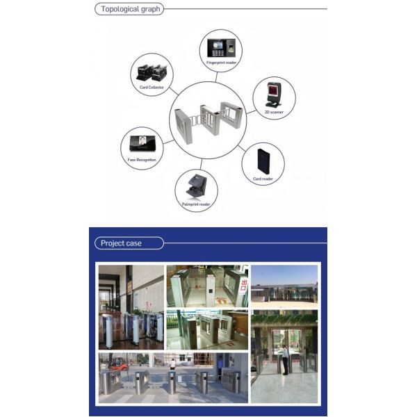 Access Control Pedestrian Barrier Gate With Voice And Strobe Light Alerts 0