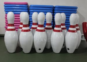 Buy cheap 2.5m Tall White Blow Up Bowling Ball / Inflatable Human Bowling Set product