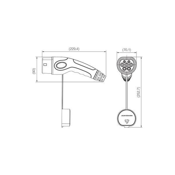 IEC62196 EV Charger Connectors 480V AC EV Charger Gun waterproof