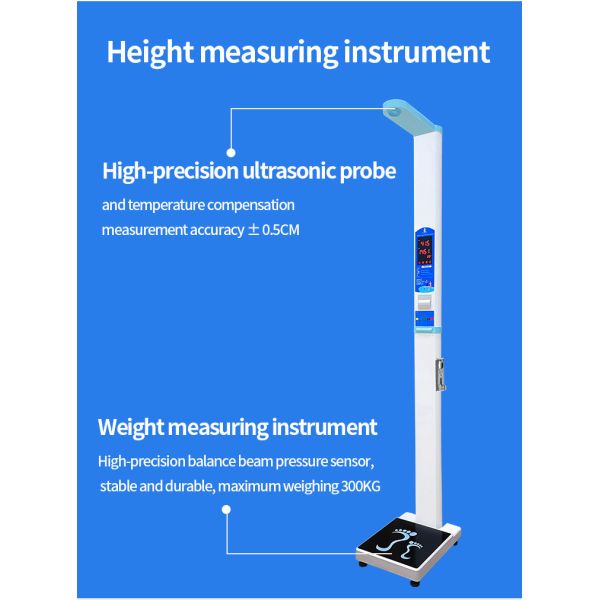 Coin Operated Body Health Check Kiosk Bmi Machine With Printer Blue / White Color