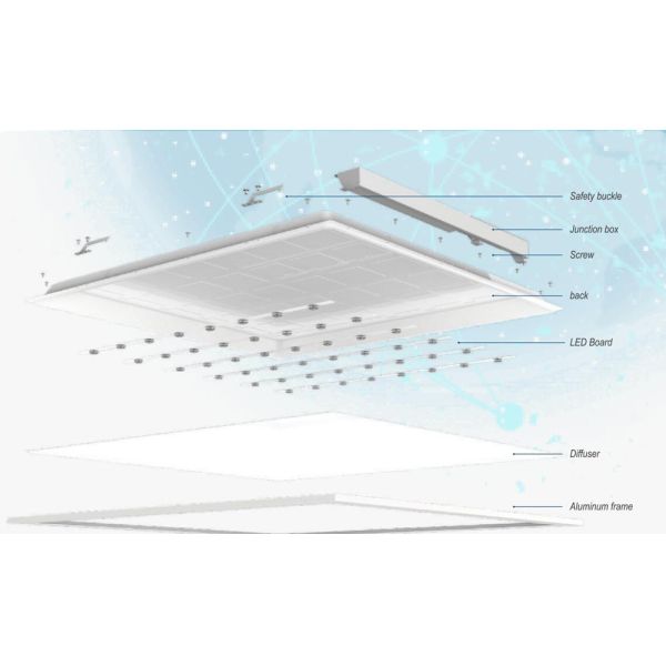 1200x300 Flat Led Light Office Flickering Free Ceiling Panel Light With Dimming Function
